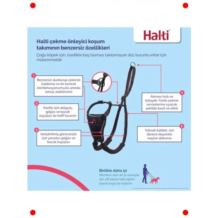 Büyük Boy Çekme Önleyici Köpek Göğüs Tasması