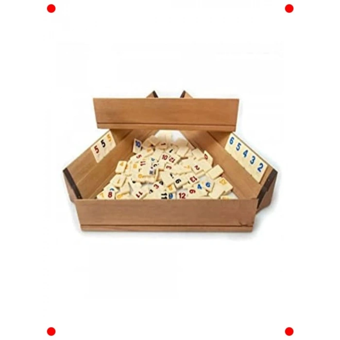 Büyük Boy Cilalı Ahşap Okey Takımı