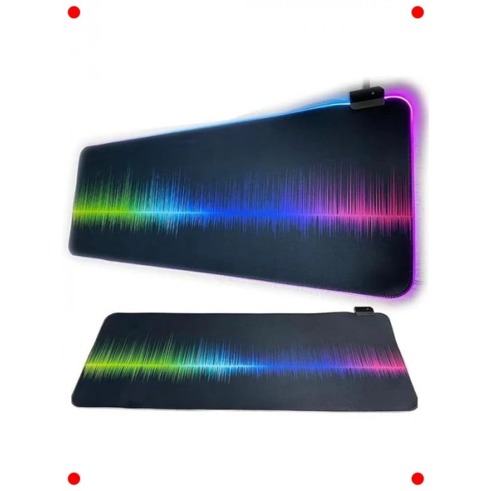 Büyük Boy RGB Işıklı Gaming Mouse Pad - Ritim Desenli