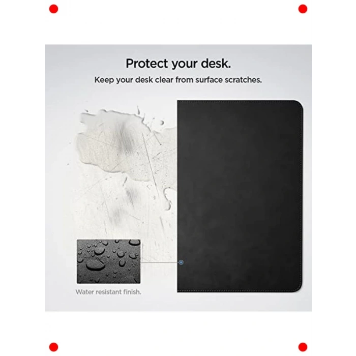 Büyük Boy Vegan Deri Mouse Pad + Kablo Düzenleyici