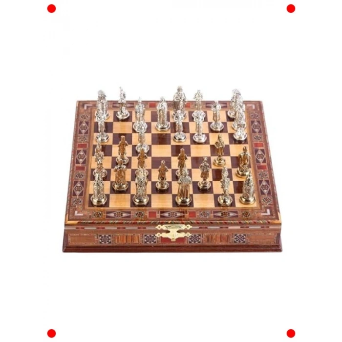 Büyük Metal Osmanlı Bizans Satranç Takımı