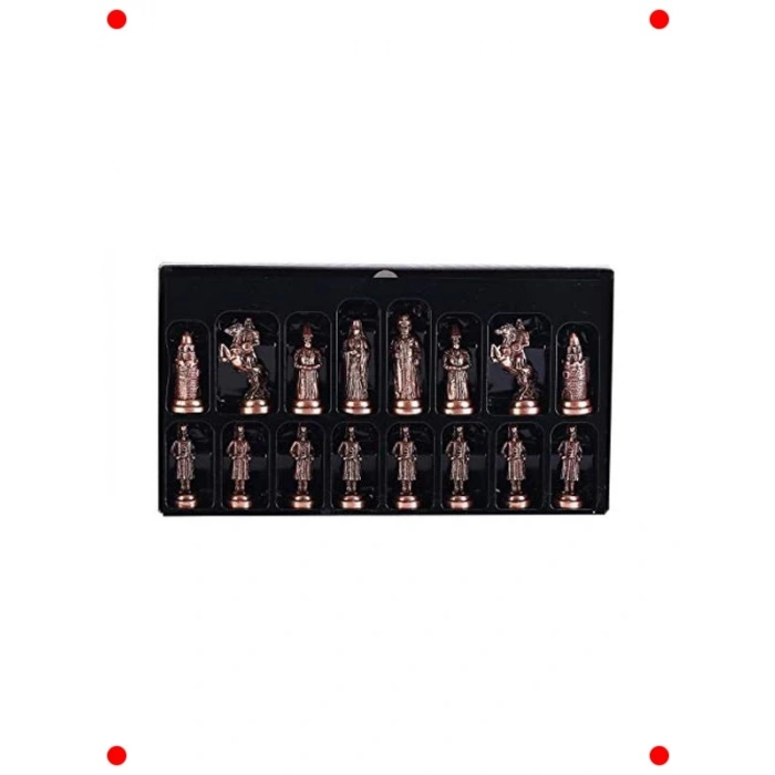 Büyük Metal Satranç Takımı - Osmanlı Bizans Temalı (37x37)