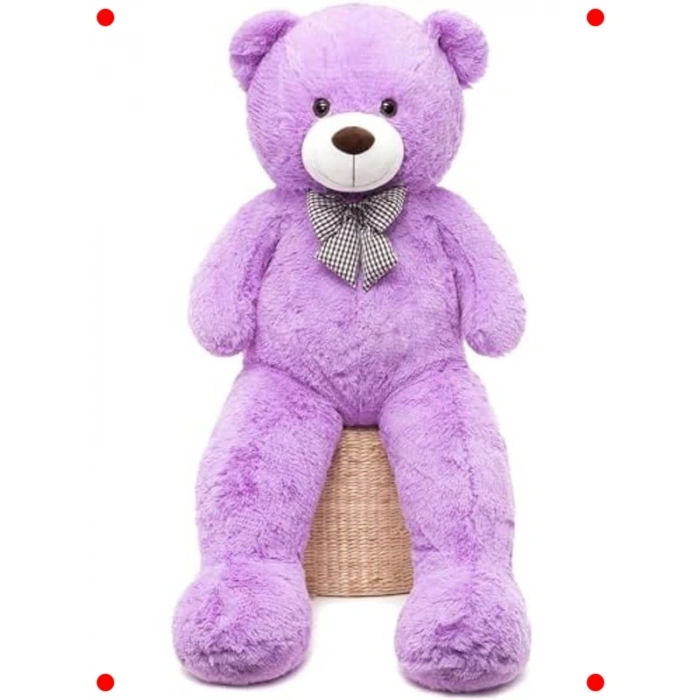 Büyük Papyonlu Peluş Ayıcık, 140 cm, Lila