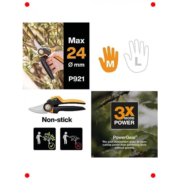 Bypass Bahçe Makası, Döner Saplı, Taze Dallara Özel