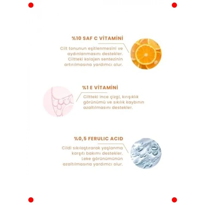 C ve Ferulik Asit Cilt Serumu 30 ml - Leke Karşıtı