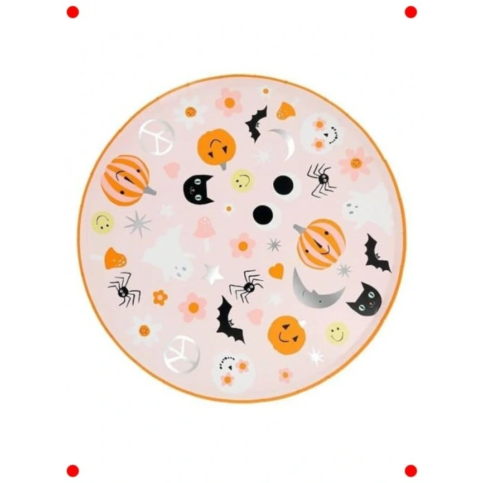 Cadılar Bramı Temalı Büyük Yemek Tabağı Seti (8 Adet)