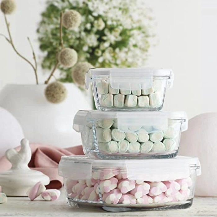 Cam 3lü Saklama Kabı Seti, 1150 cc Kapasiteli