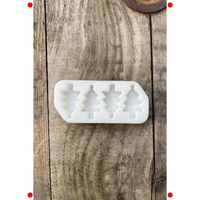 Çam Ağacı Mini Silikon Mum Kalıbı - 4lü Set