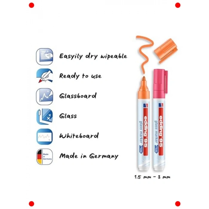 Cam Kalemi Seti, 6lı, Karışık Renkler, Yuvarlak Uç