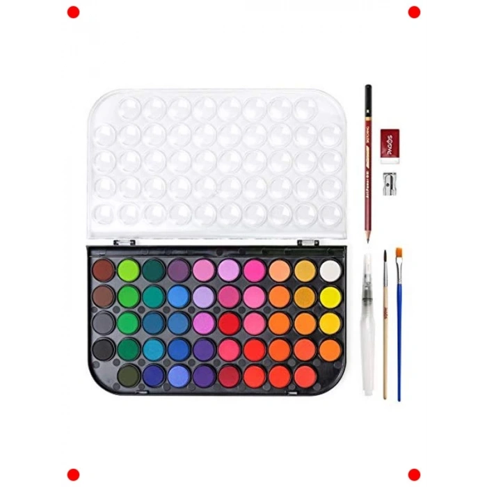 Canlı 48 Renk Suluboya Sanat Seti