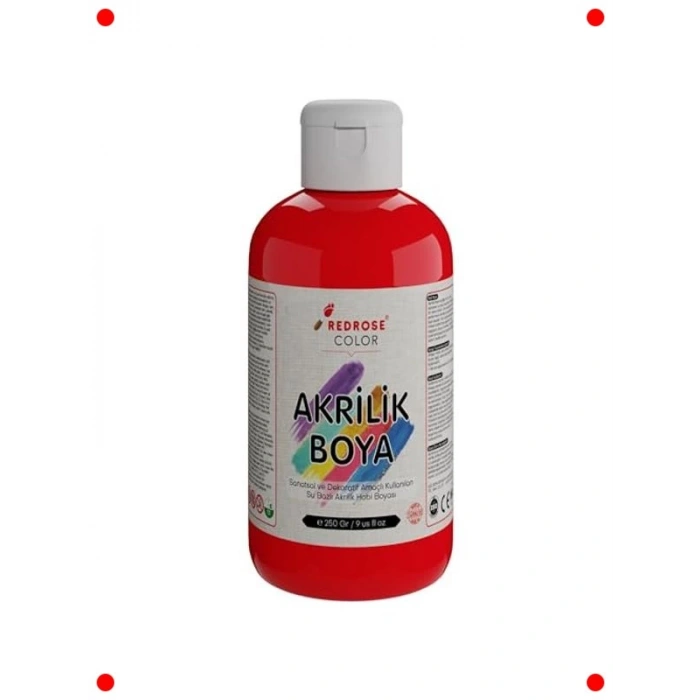 Canlı Kırmızı Akrilik Boya - 250 gr