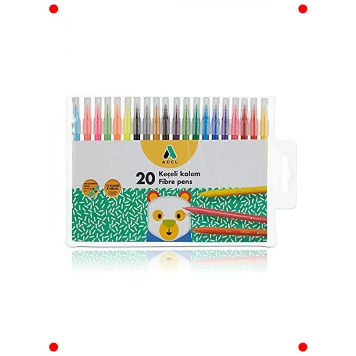 Canlı Renk Keçeli Kalem Seti (20 Adet)
