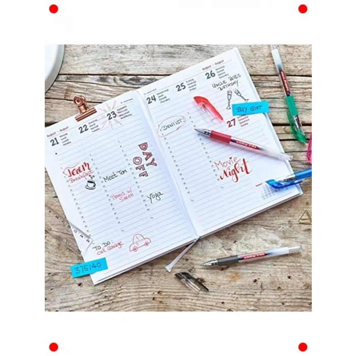 Canlı Renkler Jel Roller Kalem Seti - 7li, 0.7 mm