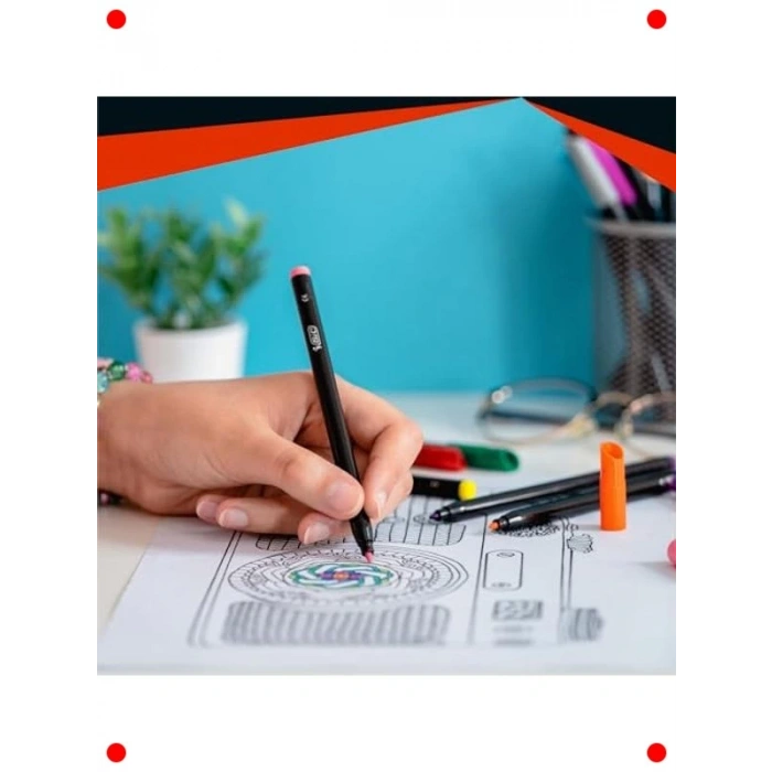 Canlı Renkler Keçeli Boya Kalemi Seti (12 Renk)