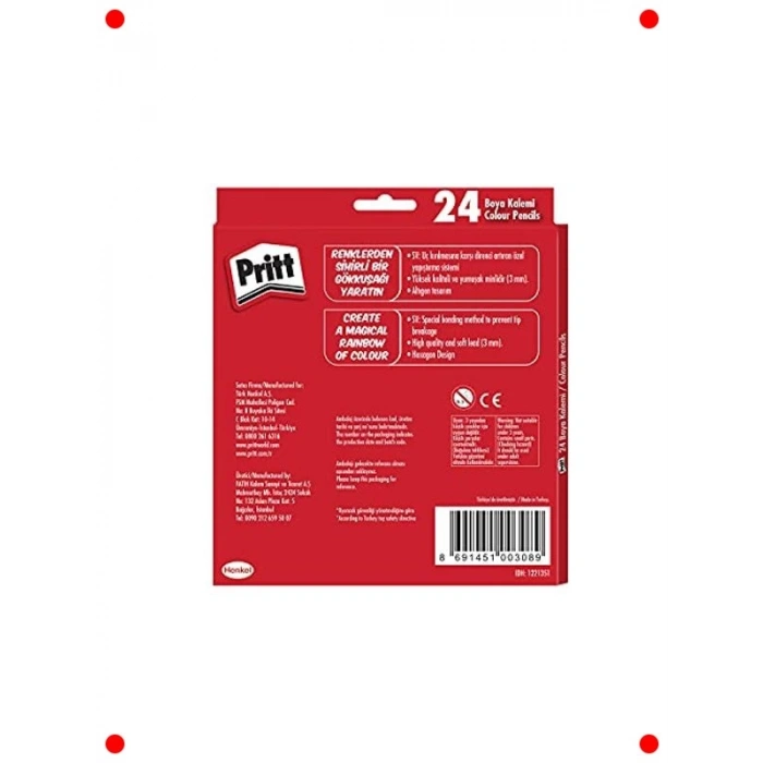 Canlı Renkler Kuru Boya Kalemi Seti - 24lü