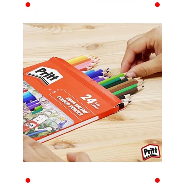 Canlı Renkler Kuru Boya Kalemi Seti - 24lü