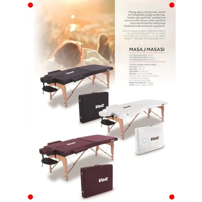 Çanta Şeklinde Katlanabilir Masaj Masası - Kılıflı