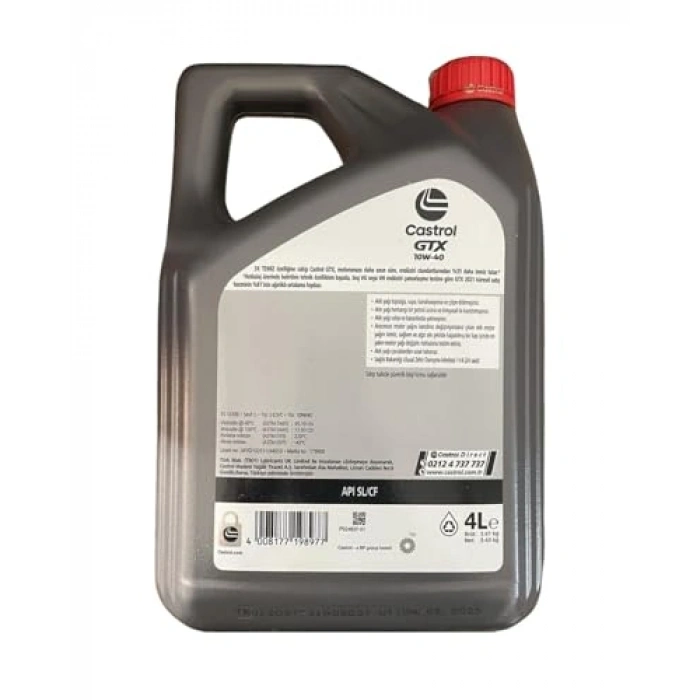 Castrol Gtx 10w-40 4 Litre 2025 Ü.T