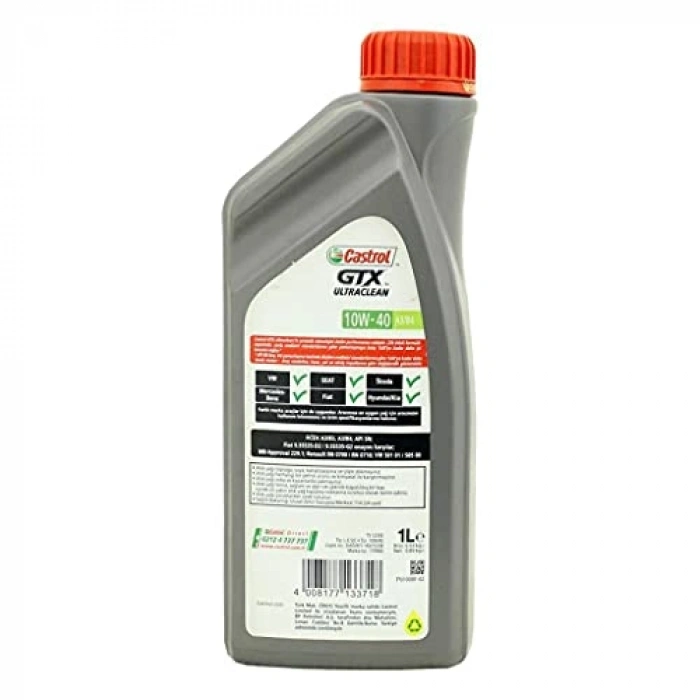 Castrol GTX Ultraclean 10W/40 - 1 Litrelik Motor Yağı