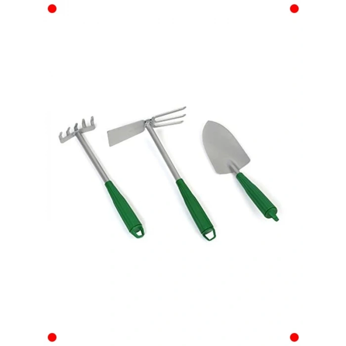 Çelik 3lü Bahçe Alet Seti: Çapa, Tırmık, Kürek