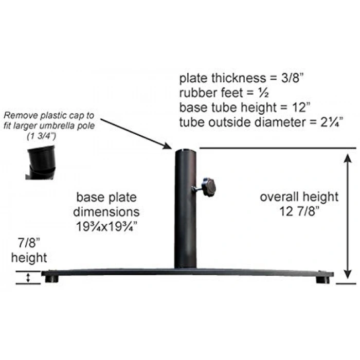 Çelik Levha Şemsiye Tabanı, 16,3 cm, Siyah