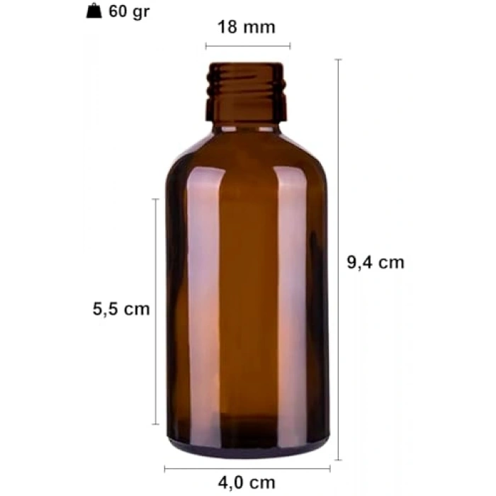 Çelik Roll On Şişesi, Sızdırmaz Siyah Kapaklı 50 ml 2 Adet