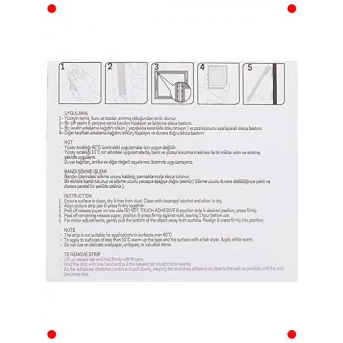 Çerçeve ve Dekor İçin 4lü Cırt Bant Seti