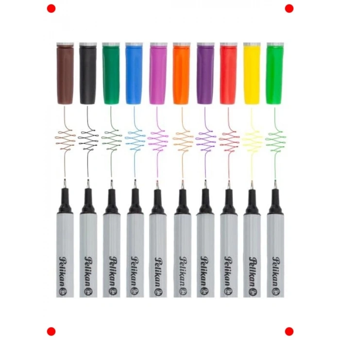 Çeşitli Renkli Fineliner Kalem Seti 10lu