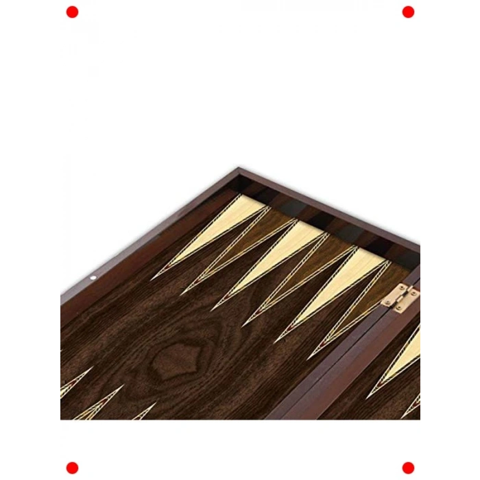 Ceviz Desenli Polyester Tavla Takımı 25x48x6 cm