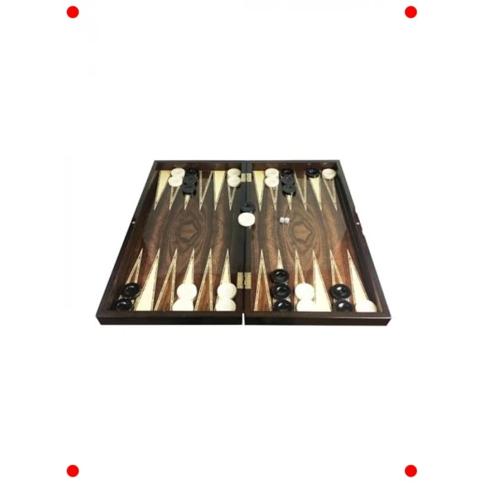 Ceviz Desenli Polyester Tavla Takımı 25x48x6 cm