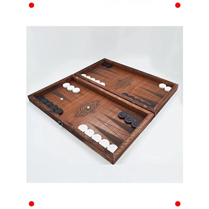 Ceviz Kaplama Kartal Motifli Tavla Takımı