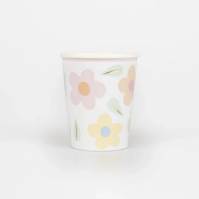 Çiçekli Bardak Seti, 8 Adet