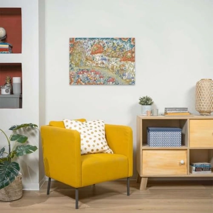 Çiçekli Mantar Evler Temalı 1000 Parça Puzzle