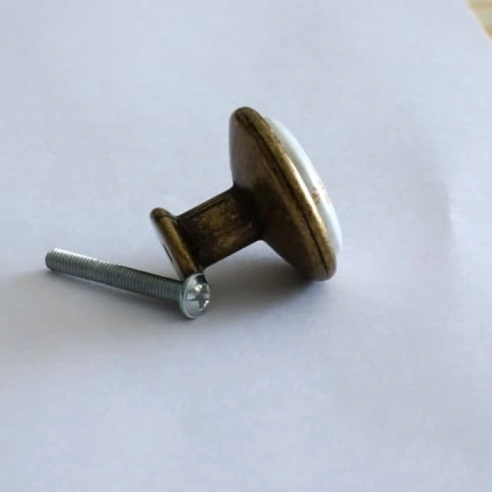 Çiçekli Porselen Kulp - Mutfak Dolabı Çekmece Kulpları