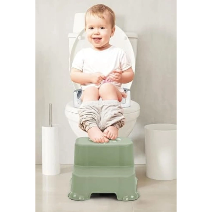 Çift Basamaklı Kaydırmaz Çocuk Taburesi, Yükseltici, Yeşil