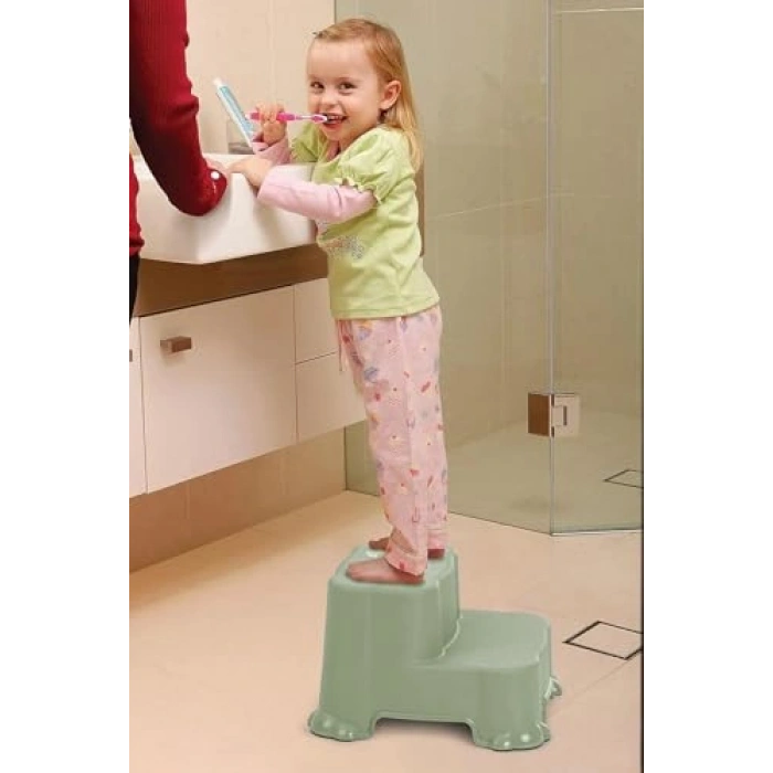 Çift Basamaklı Kaydırmaz Çocuk Taburesi, Yükseltici, Yeşil