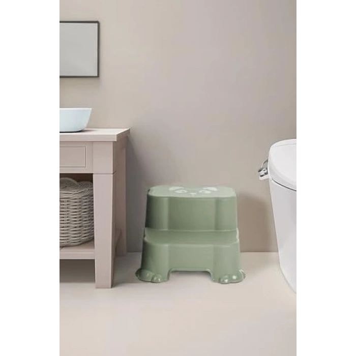 Çift Basamaklı Kaydırmaz Çocuk Taburesi, Yükseltici, Yeşil