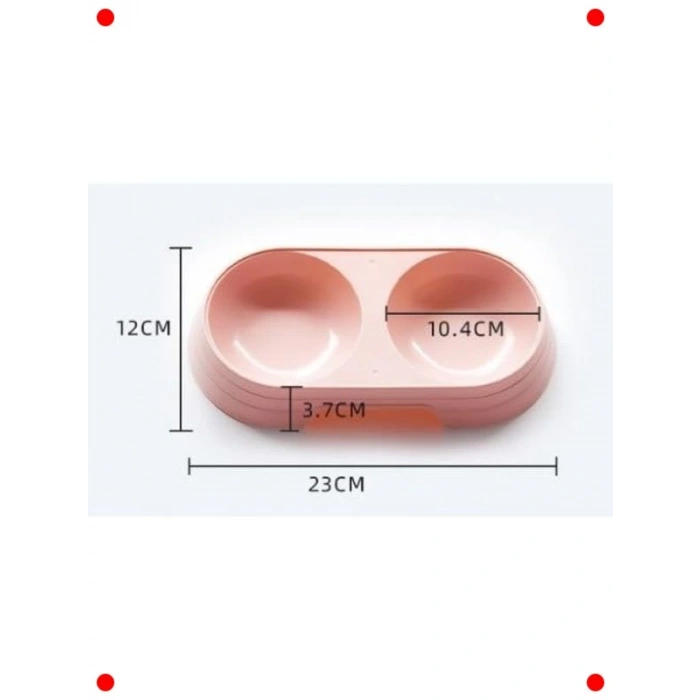 Çift Bölmeli Evcil Mama & Su Kabı - Kedi & Köpek İçin