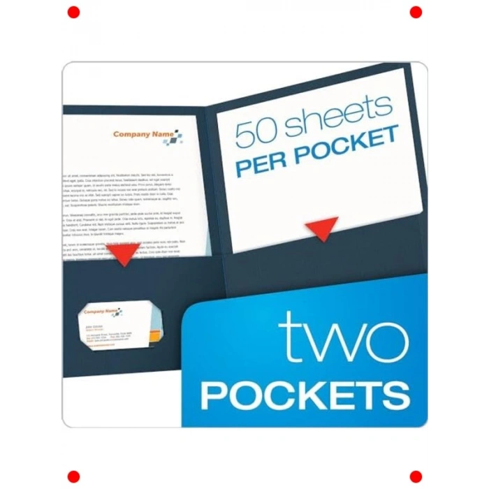 Çift Cepli Mektup Boyutu Dosya - 25 Adet Koyu Mavi