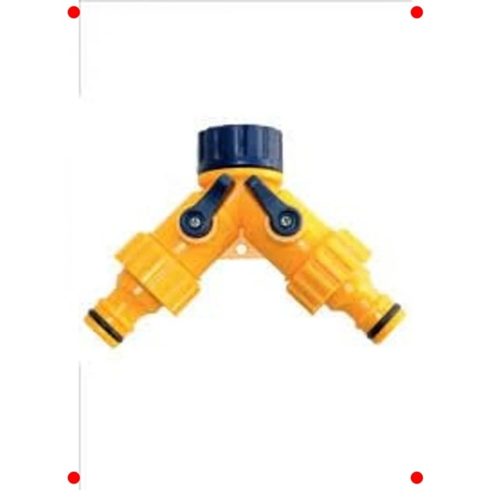 Çift Çıkışlı Vanalı Musluk Adaptörü (1/2-3/4)