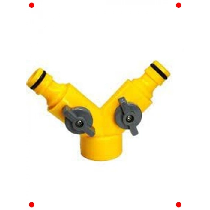 Çift Çıkışlı Vanalı Musluk Adaptörü (1/2-3/4)