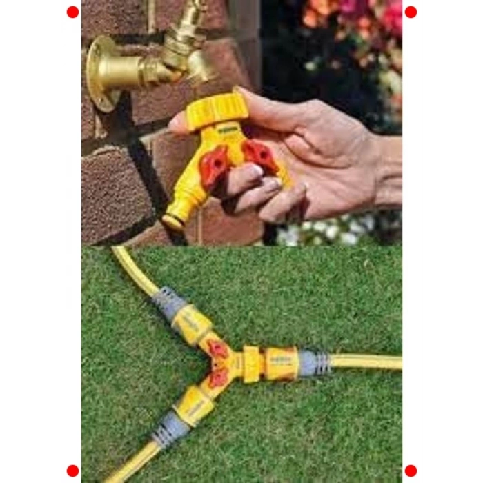 Çift Çıkışlı Vanalı Musluk Adaptörü (1/2-3/4)