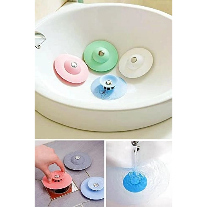 Çift Kademeli Silikon Lavabo Tıkacı, Ayarlanabilir ve Kullanışlı