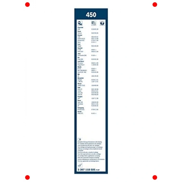 Çift Kanallı Silecek Seti (450/450 mm)