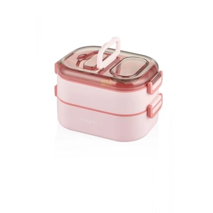 Çift Katlı 1000ml Çelik Sefer Tası, 3 Bölmeli Lunchbox