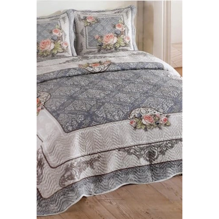 Çift Kişilik Kapitone Yatak Örtüsü Takımı, Mavi Renk