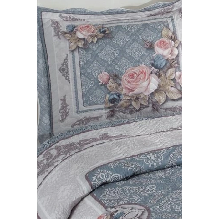 Çift Kişilik Kapitone Yatak Örtüsü Takımı, Mavi Renk