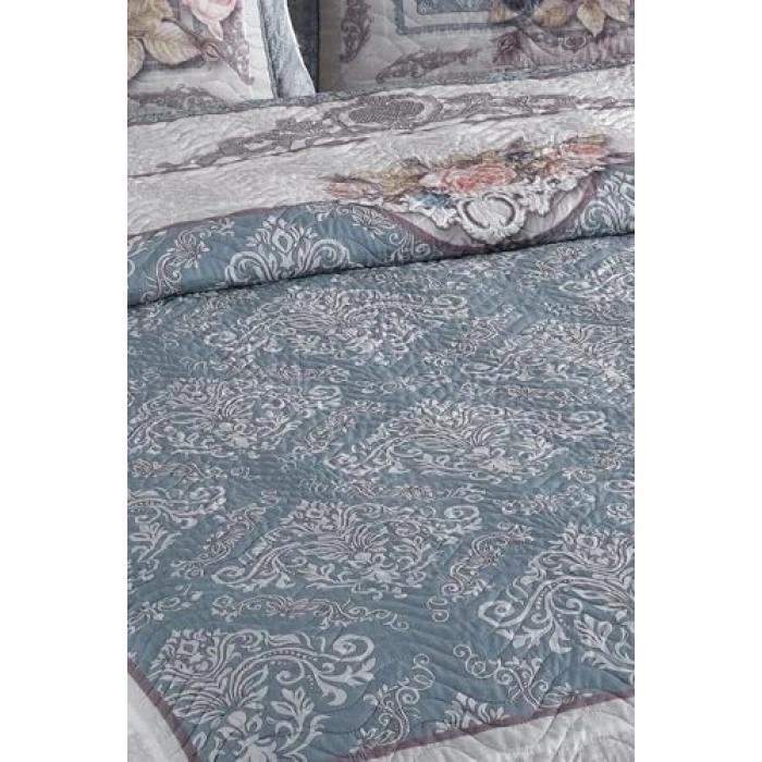 Çift Kişilik Kapitone Yatak Örtüsü Takımı, Mavi Renk