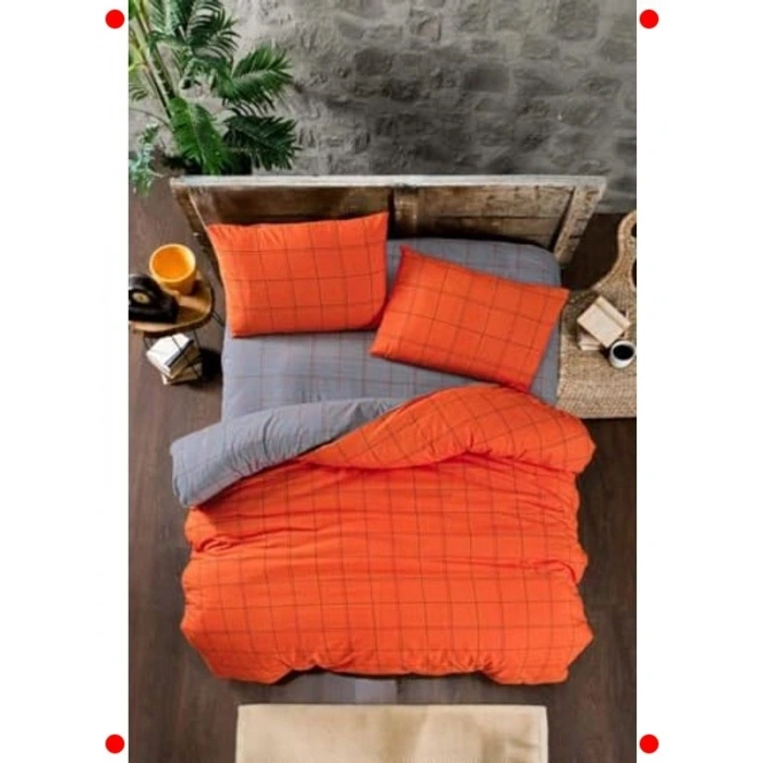 Çift Kişilik Oranj Nevresim Takımı 4 Parça