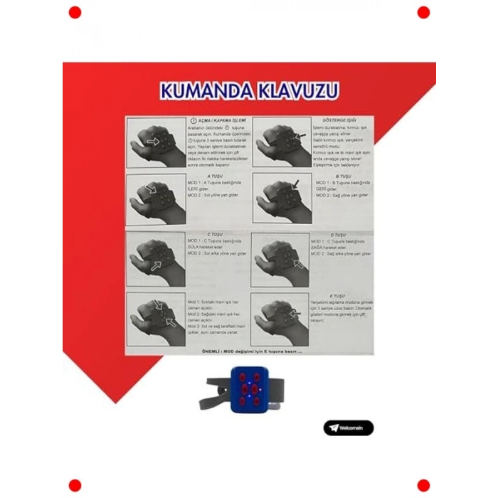 Çift Kontrollü Mavi Akrobat Drift Araba